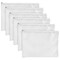 Bright Creations Large Canvas Zipper Pouch - Personalizable DIY Makeup Bag - Travel Toiletry Bag Organizer - Organizational Pencil Pouch - Pack of 6, 12 x 9 in, White